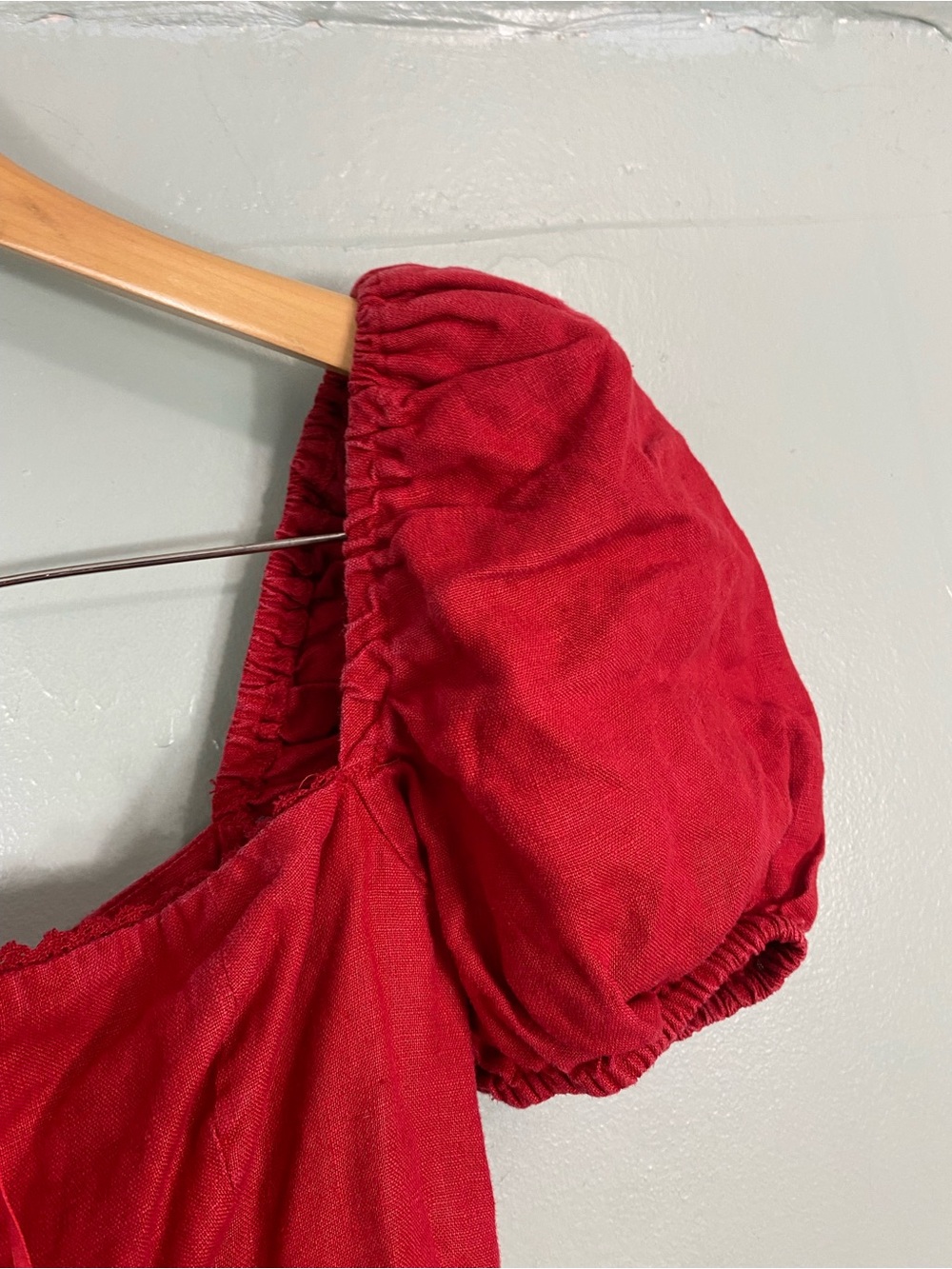 Reformation Marella Linen Dress Midi Red Size 2 - Picture 5 of 13
